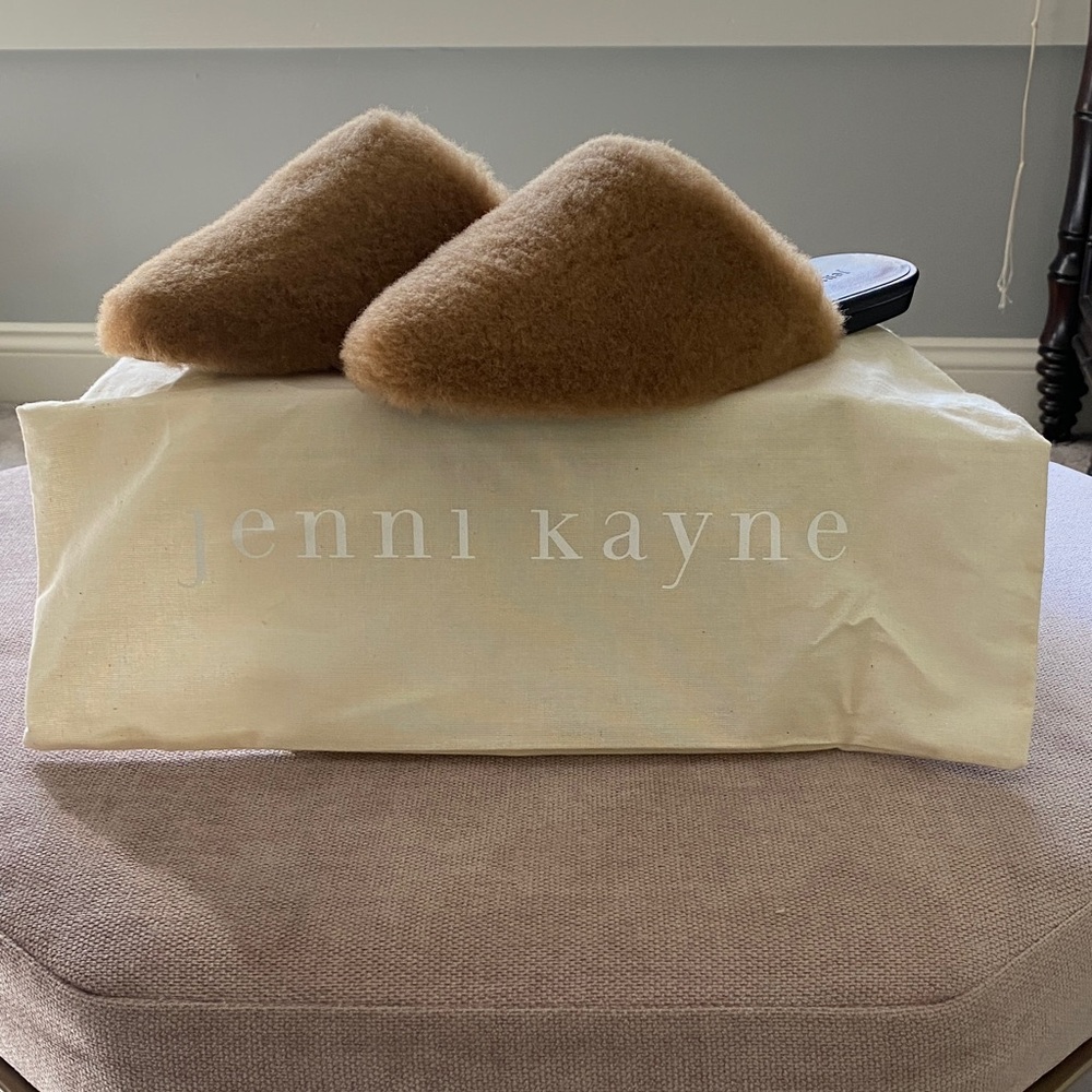 Jenni Kayne Tan/camel color Shearling Slippers. Brand new with dust bag. Size 6